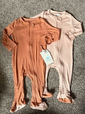 NEW Cloud Island Modal Sleeper Set in Rust & Blush 3-6m